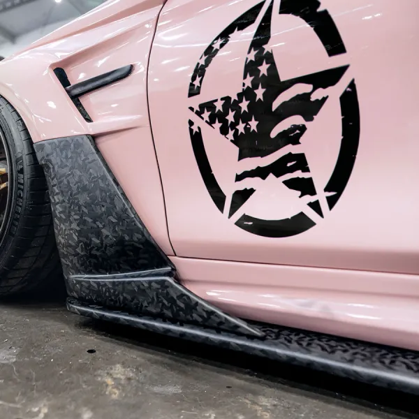 2x Pair Side Distressed Star USA Flag Stripes Freedom Liberty American Pride Heritage Patriotic Army Air Force Navy Marines Military Grunge Distressed Car Vinyl Sticker Decal>